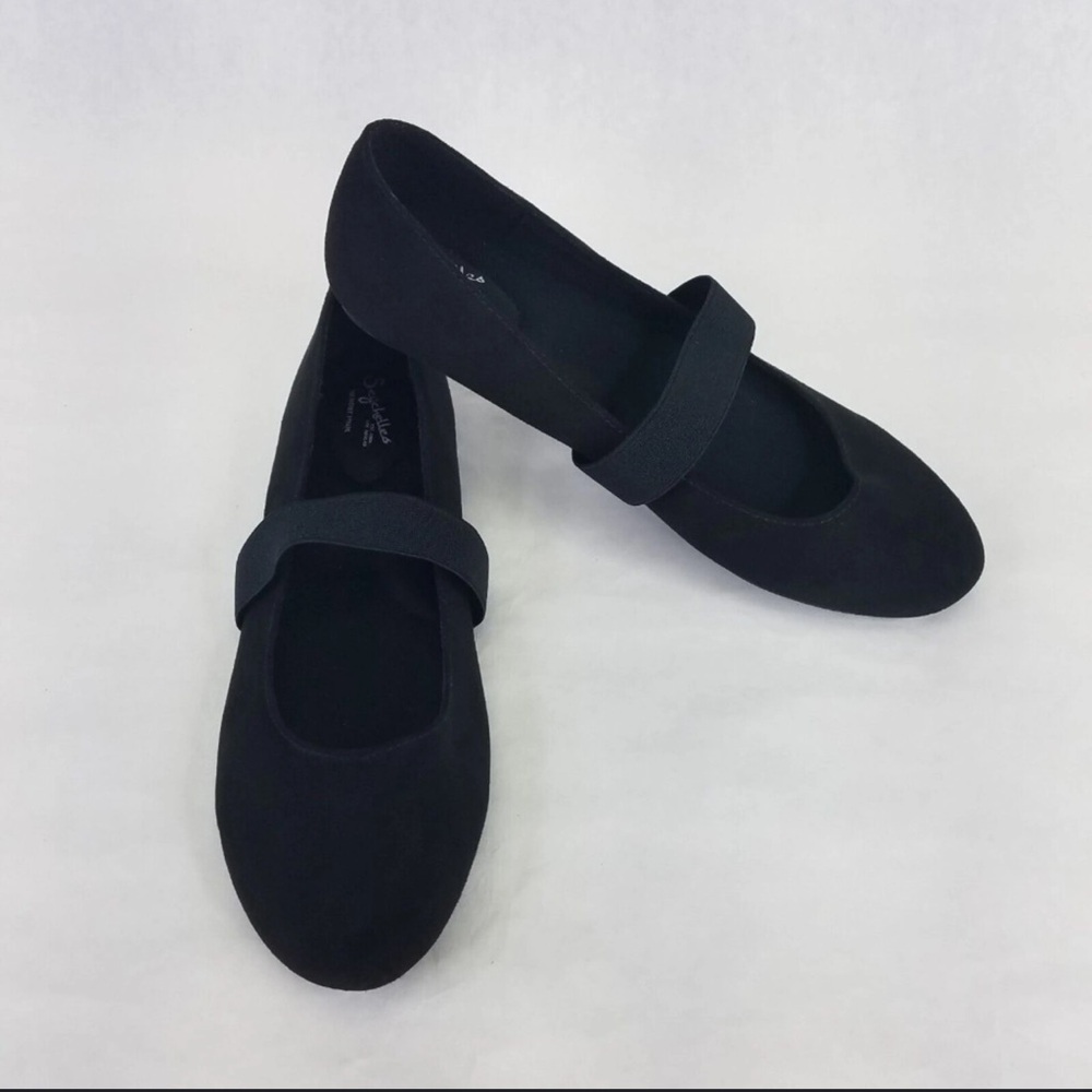 Seychelles Black Suede Mary Jane Flats